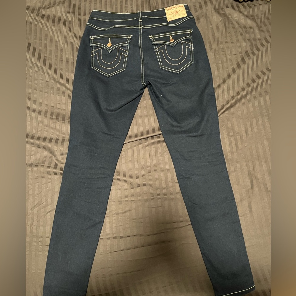 True Religion Women's Dark Blue Skinny Jeans Size 27
